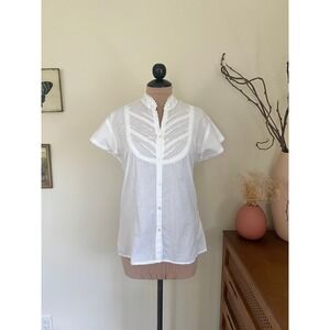 Vintage Unity White Ruffle Blouse